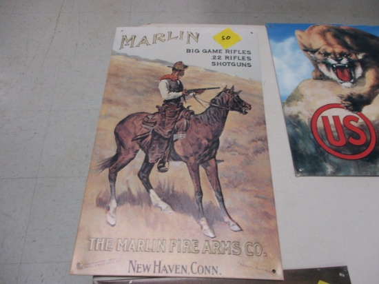 The Marlin Fire Arms Co metal sign