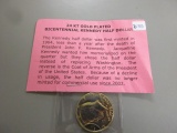 24KT Gold Plated Bicentennial Kennedy Half Dollar