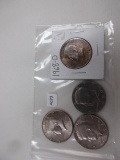 4 1968-D Kennedy half dollars