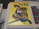 Hopkins & Allen Wild West Revolver metal sign