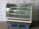Columbus Show Case Co. Refrigerated Curved Glass Display Case w/Sliding Doors
