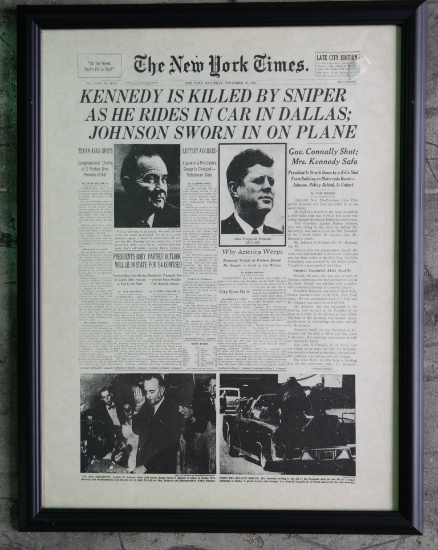 New York Times Kennedy Assassination Front Page