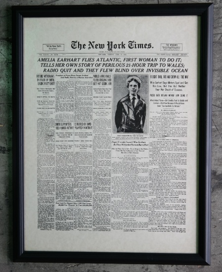 New York Times Amelia Earhart Front Page