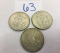 3 Kennedy Half Dollar Coins