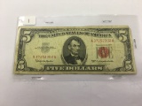 1963 $5 United States Note RED SEAL