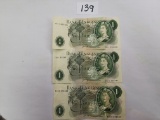 BANK OF ENGLAND 1 POUND NOTE (3)