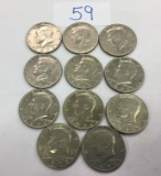 11 1972 Kennedy Half Dollar Coins