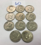 11 1974 Kennedy Half Dollar Coins