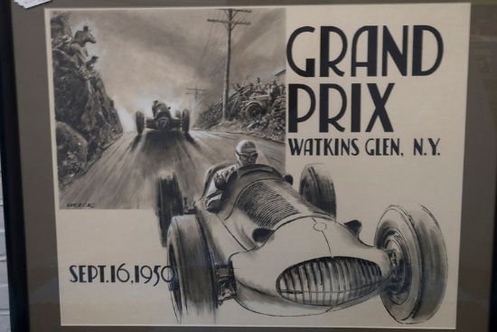 1950 Watkin's Glen Program Artwork Original Peter Helck