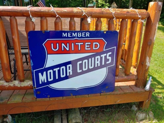 United Motor Courts Porcelain Sign