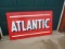 1940s Atlantic Porcelain 2 Sided Sign