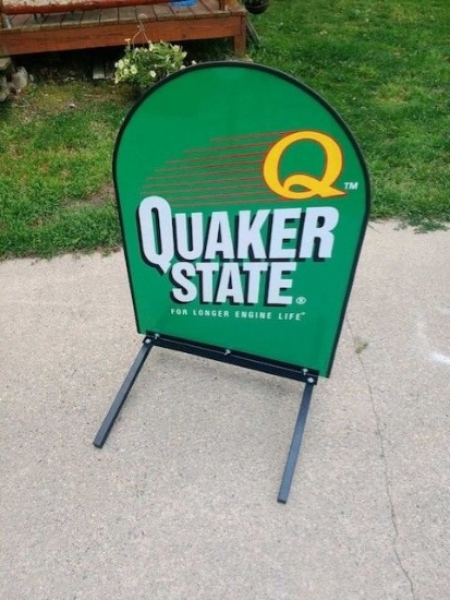 Quaker State Tin Curb Sign