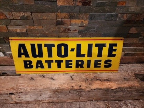 1950s Auto Lite Ford Batteries Tin Sign