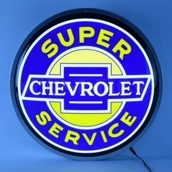 15 inch Backlit LED Lighted Sign Super Chevrolet Service