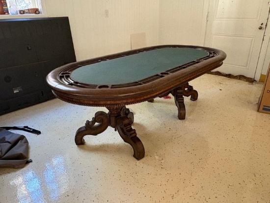 Poker Table, 8 Card Chairs & Poker Chips Set