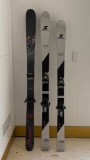 Three Sets of Skiis & Ski Poles with Gloves