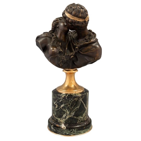 A Bronze Group of “......Le Baiser Donne”...... After Jean-Antoine Houdon (1741-1828)