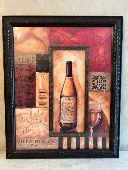 A-23 An Italian Style Wine Bottle Print “......Vino Villa Toscano Tuscany”......  21st Century