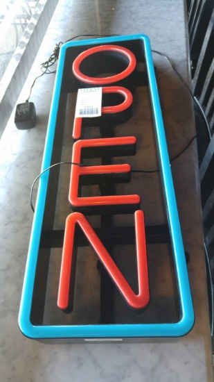 Plastic open sign like new condition 27 tall 9 wide 3 deep