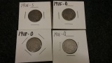 1915-D, 1916-S, 1916-D, 1918-D Buffalo Nickels