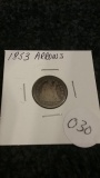 1853 Arrows Seated Liberty Dime