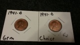 1941-D choice & 1941-D Gem wheat cents