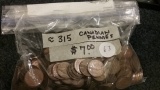 Bag of 315 Canadian pennies