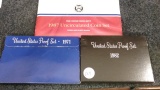 1987 mint set and 1971, 1982 proof sets