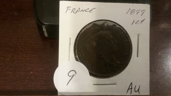 France 1899 10 centimes  AU brown