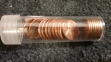 Roll of 17 coins of 1957 Brilliant Uncirculated Wheat cents