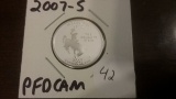 2007-S Silver Proof Deep Cameo State Quarter Wyoming