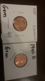 1941-D and a 1955 Gem Red BU wheat cents