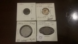 Group of 4 foreign coins…1 is silver