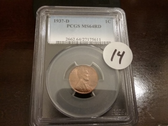PCGS 1937-D MS 64 RED One Cent