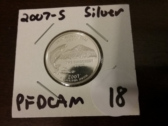 2007-S Proof Silver Deep Cameo State Quarter
