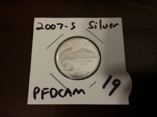 2007-S Proof Silver Deep Cameo State Quarter