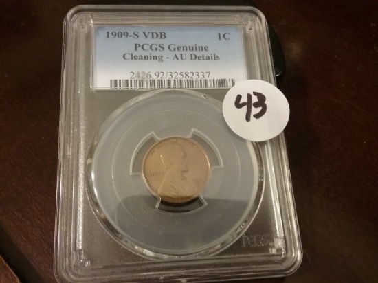 AUCTION HIGHLIGHT!!! PCGS 1909-S VDB 1 cent Genuine