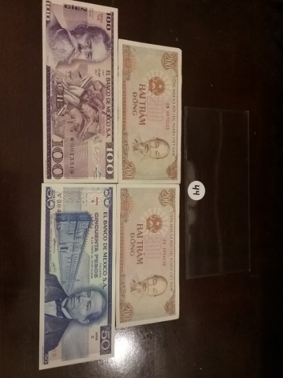Four Foreign notes - Vietnam and Mexico