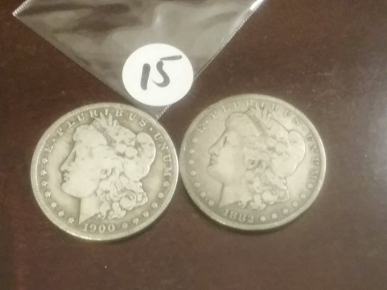 1882-S and 1900-O Morgan Dollars