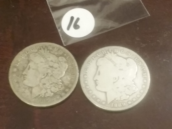 1889-O and 1885-S Morgan Dollars