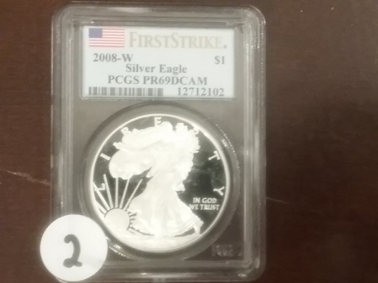 PCGS 2008-W PR 69 DCAM American Silver Eagle Proof