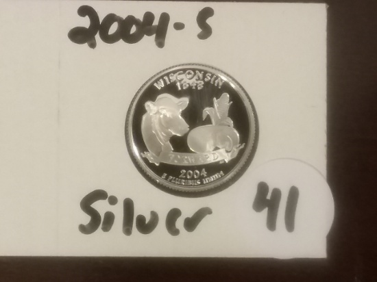 2004-S Silver Proof Deep Cameo State Quarter Wisconsin