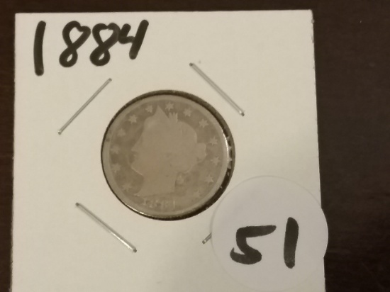 1884 "V" Nickel Semi-Key