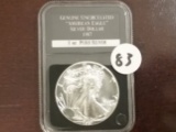 1987 American Silver Eagle, slabbed, Uncirculated