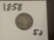 1858 Silver 3-Cent Trime
