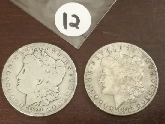1887-O and 1891-O Morgan Dollar