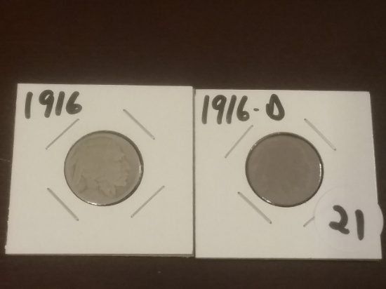 1916 and 1916-D Buffalo Nickels
