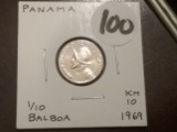 Panama 1969 1/10 Balboa Proof