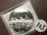 Liberia (silver) 20 Dollars Proof