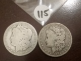 1884 and 1881 Morgan Dollars
